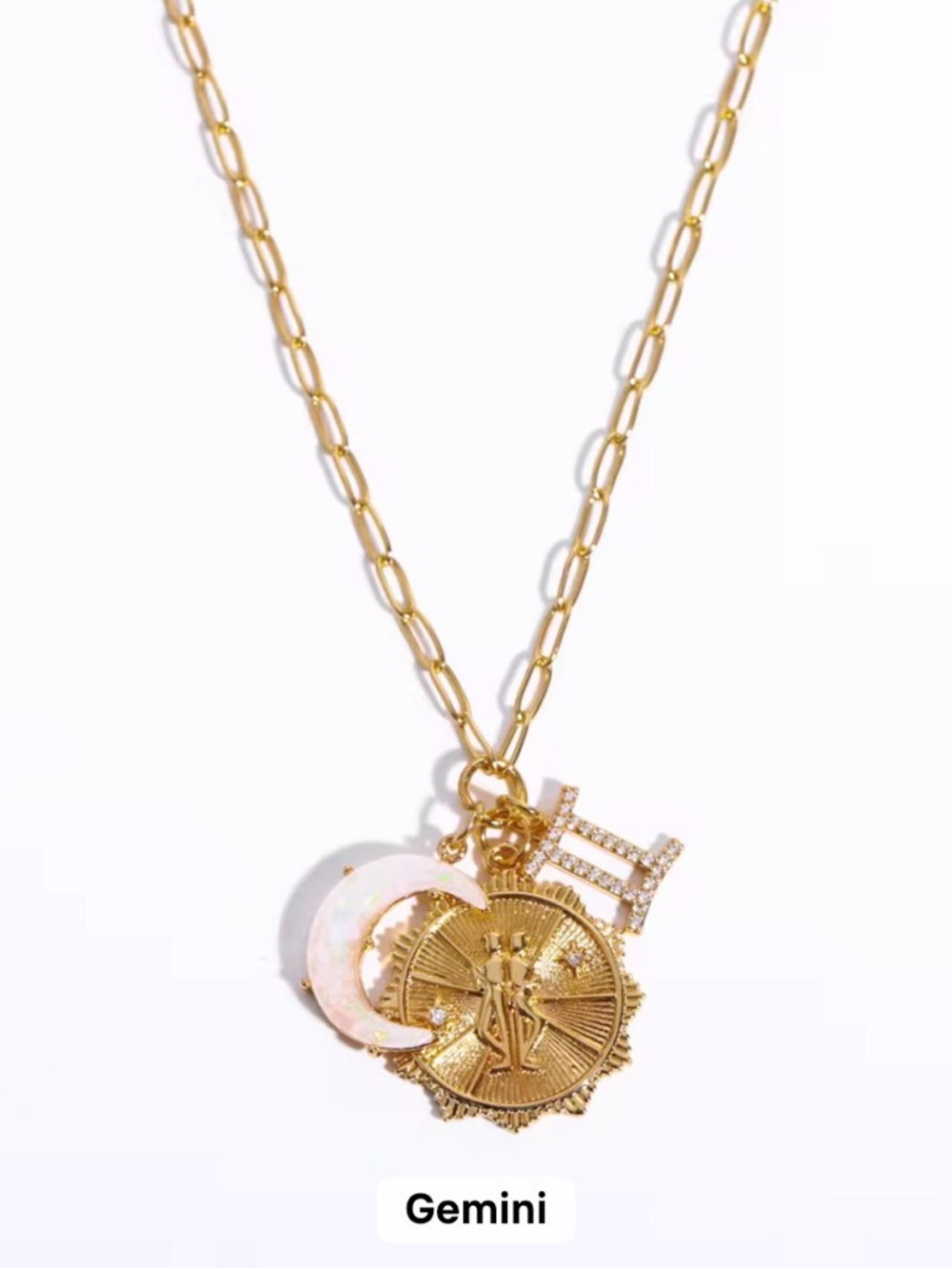 Gold Zodiac Coin Necklace (Pick 1) - Picture 5 of 10